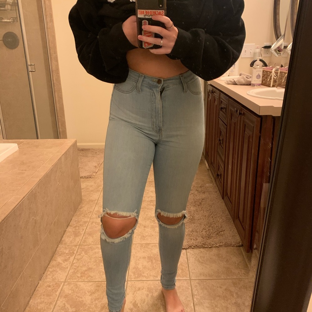 FashionNova High Waisted Ripped Jeans